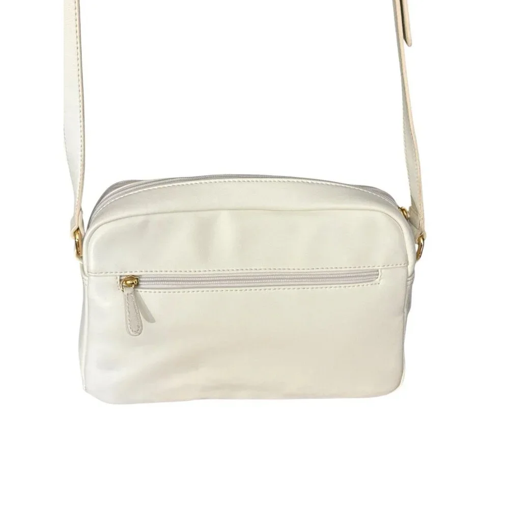 NOS Carryland White Purse Crossbody Bag Vintage w/ Original Tags Zip‎ Close